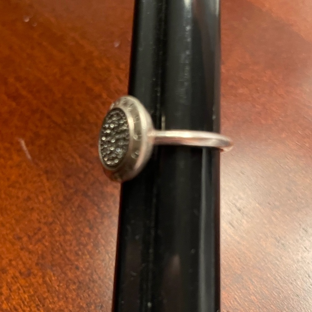 Pandora Logo Sterling Silver Ring with Pave Intricate Detailing - Picture 2 of 4